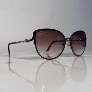 Cartier Black and Gold Women's Sunglasses